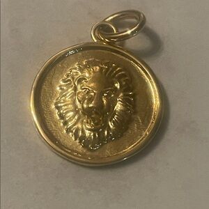Gold Over Bronze Lion Pendant Made in Italy